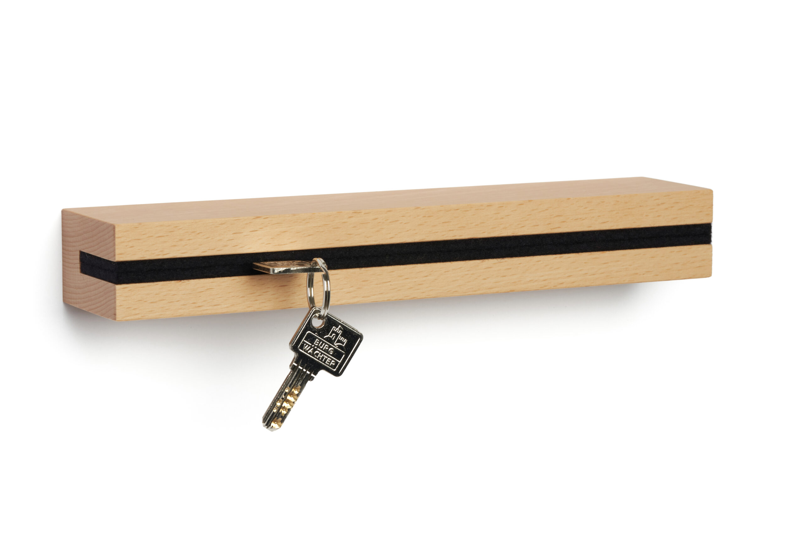 Schlüsselbrett aus Holz Buche mit Filzeinlage Schwarz